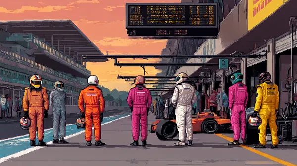 Grand Prix mode — paddock scene